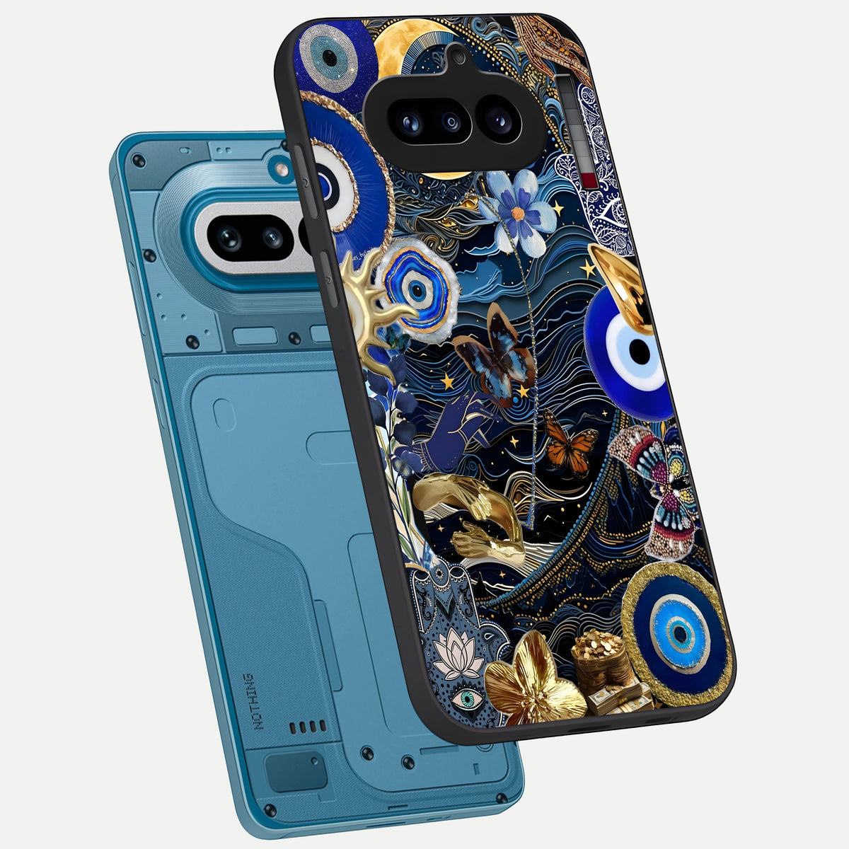  Golden Moon Magic phone case For Nothing Phone 4A showing premium glass back cover with detailed artwork