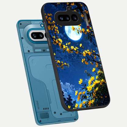  Golden Night Glow phone case For Nothing Phone 4A showing premium glass back cover with detailed artwork