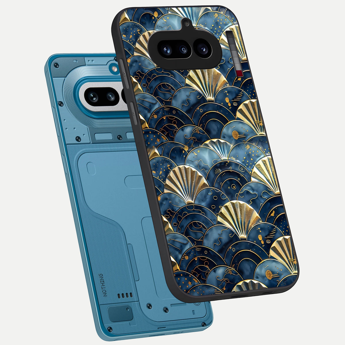  Golden Wave Luxe phone case For Nothing Phone 4A showing premium glass back cover with detailed artwork