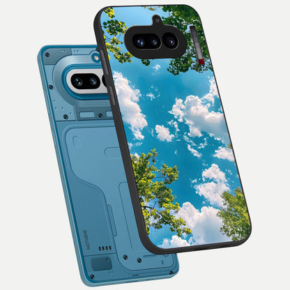  Green Moon Energy phone case For Nothing Phone 4A showing premium glass back cover with detailed artwork