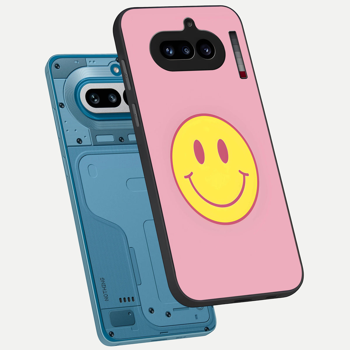  Happy Pink Mood phone case For Nothing Phone 4A showing premium glass back cover with detailed artwork