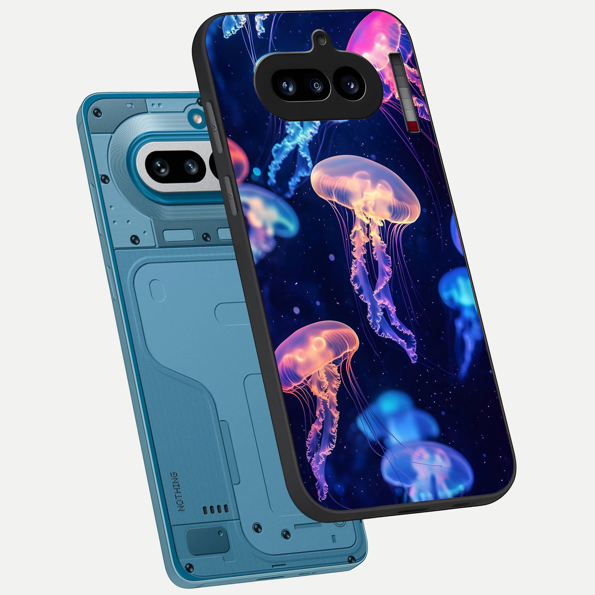  Jellyfish Pattern phone case For Nothing Phone 4A showing premium glass back cover with detailed artwork