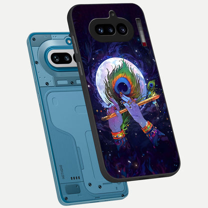  Krishna Hands Art phone case For Nothing Phone 4A showing premium glass back cover with detailed artwork