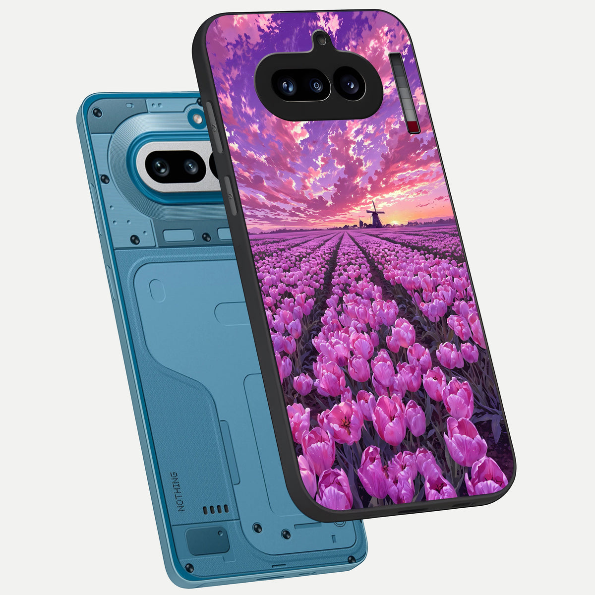  Lavender Dream Skies phone case For Nothing Phone 4A showing premium glass back cover with detailed artwork