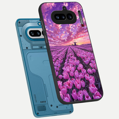  Lavender Dream Skies phone case For Nothing Phone 4A showing premium glass back cover with detailed artwork