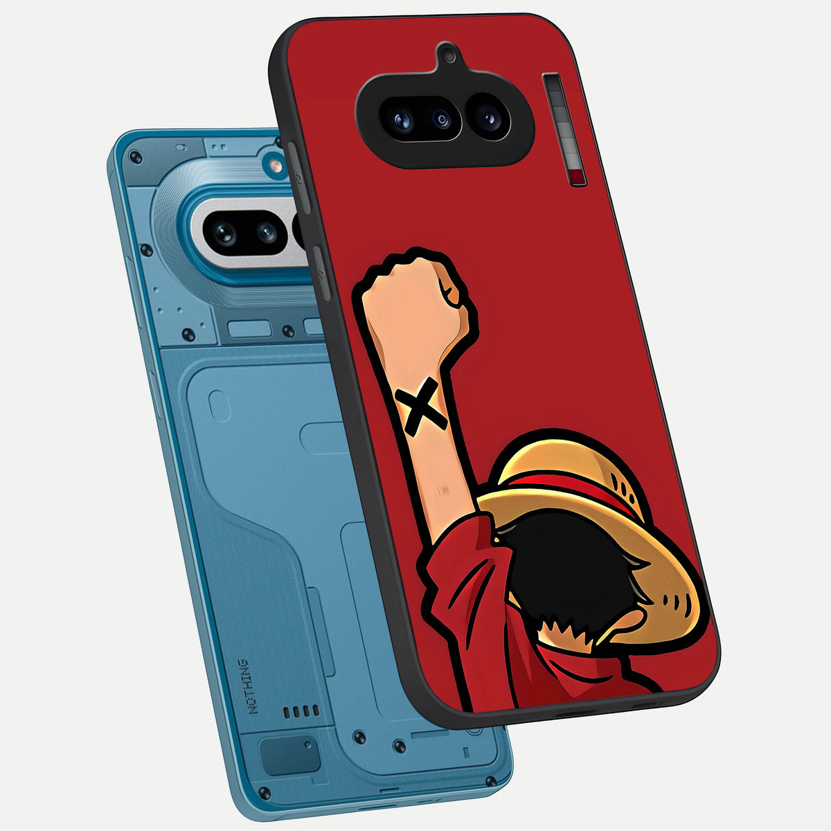  Luffy X Spirit phone case For Nothing Phone 4A showing premium glass back cover with detailed artwork