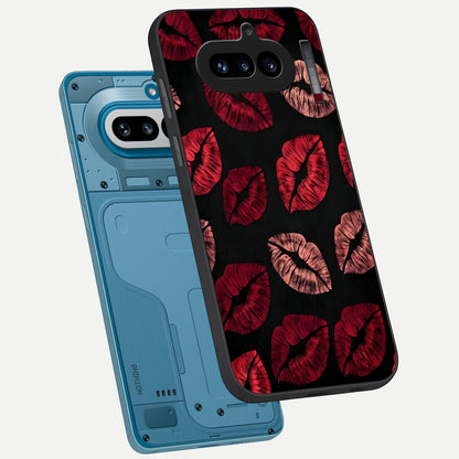  Midnight Kiss Love phone case For Nothing Phone 4A showing premium glass back cover with detailed artwork