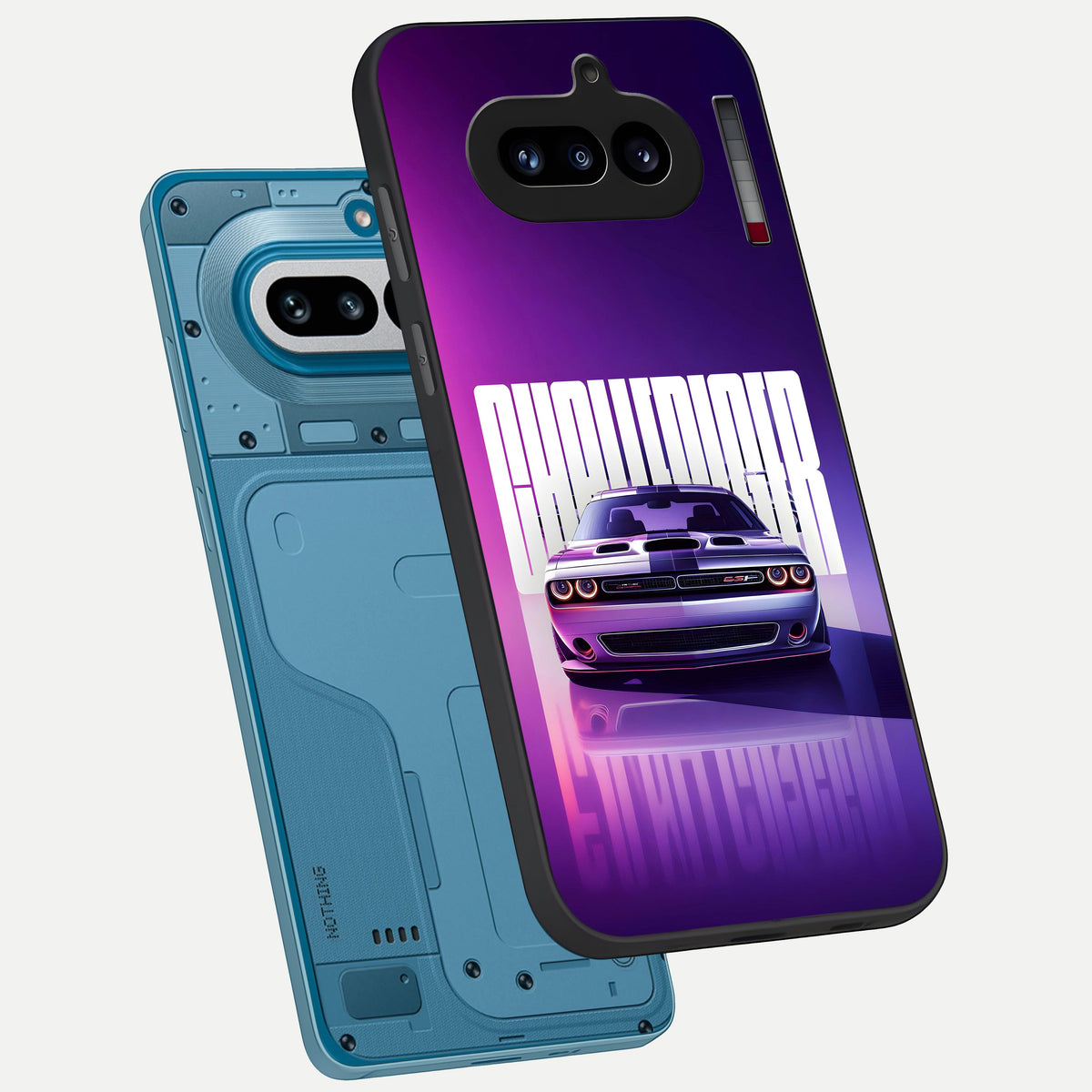  Midnight Muscle Ride phone case For Nothing Phone 4A showing premium glass back cover with detailed artwork