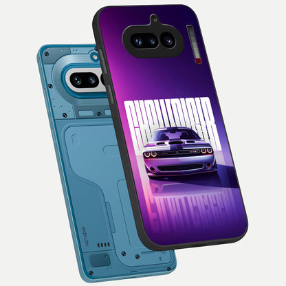  Midnight Muscle Ride phone case For Nothing Phone 4A showing premium glass back cover with detailed artwork