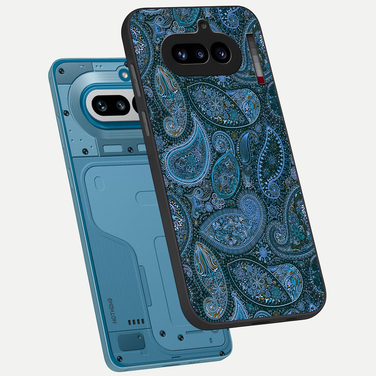  Midnight Paisley Glow phone case For Nothing Phone 4A showing premium glass back cover with detailed artwork