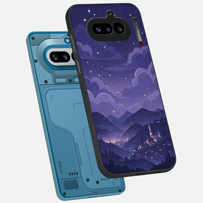  Minimal Night View phone case For Nothing Phone 4A showing premium glass back cover with detailed artwork