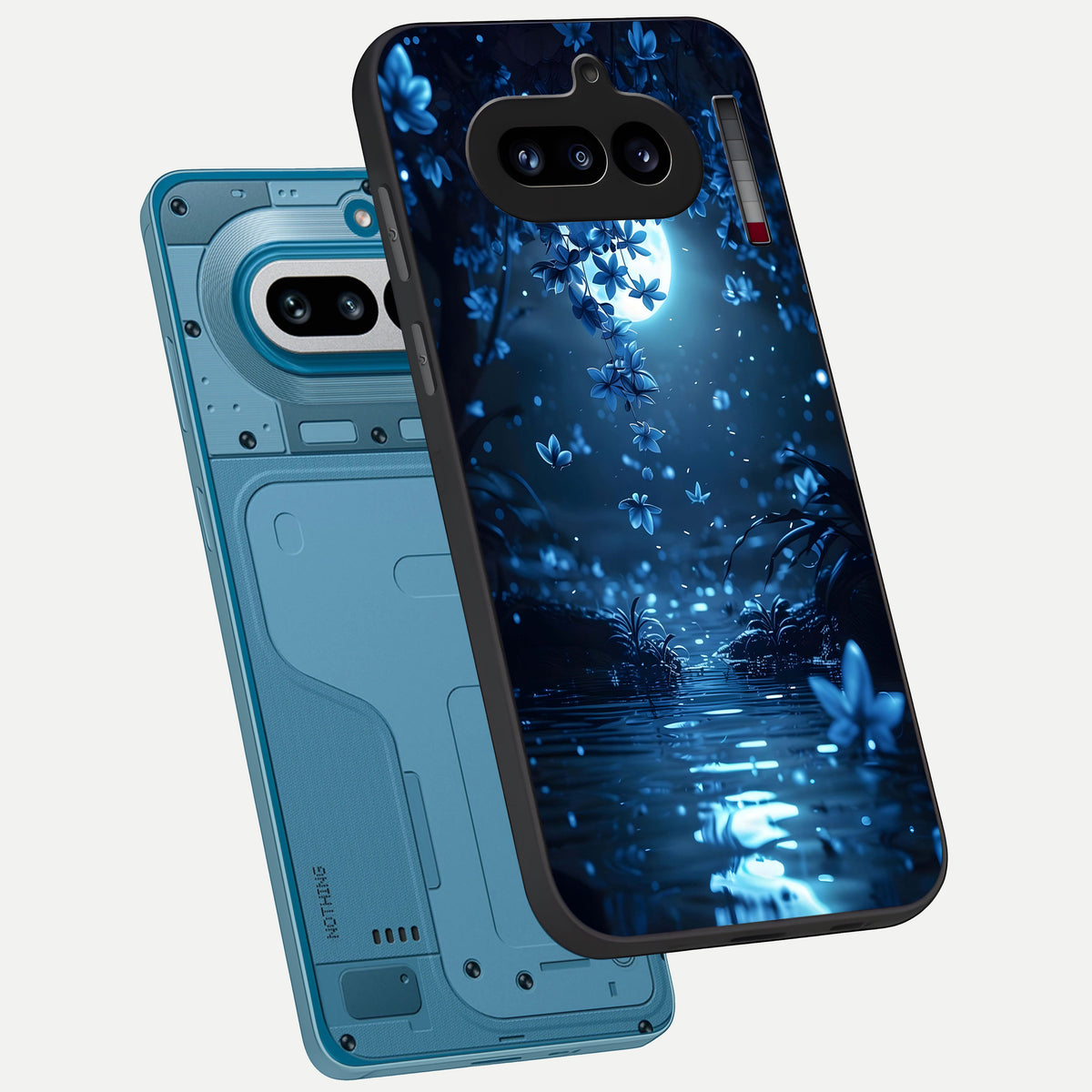  Moonlight Petal Dream phone case For Nothing Phone 4A showing premium glass back cover with detailed artwork