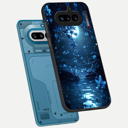  Moonlight Petal Dream phone case For Nothing Phone 4A showing premium glass back cover with detailed artwork