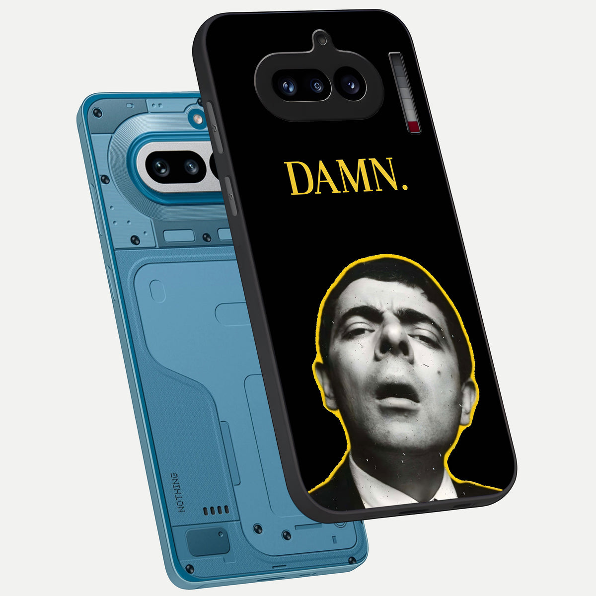  Mr Bean Damn phone case For Nothing Phone 4A showing premium glass back cover with detailed artwork