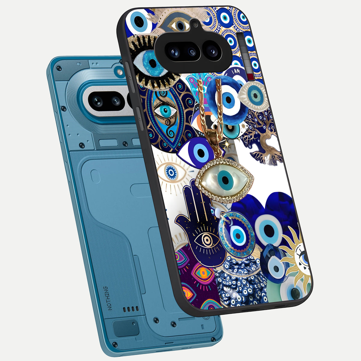  Mystic Charm Eye phone case For Nothing Phone 4A showing premium glass back cover with detailed artwork