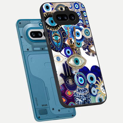  Mystic Charm Eye phone case For Nothing Phone 4A showing premium glass back cover with detailed artwork