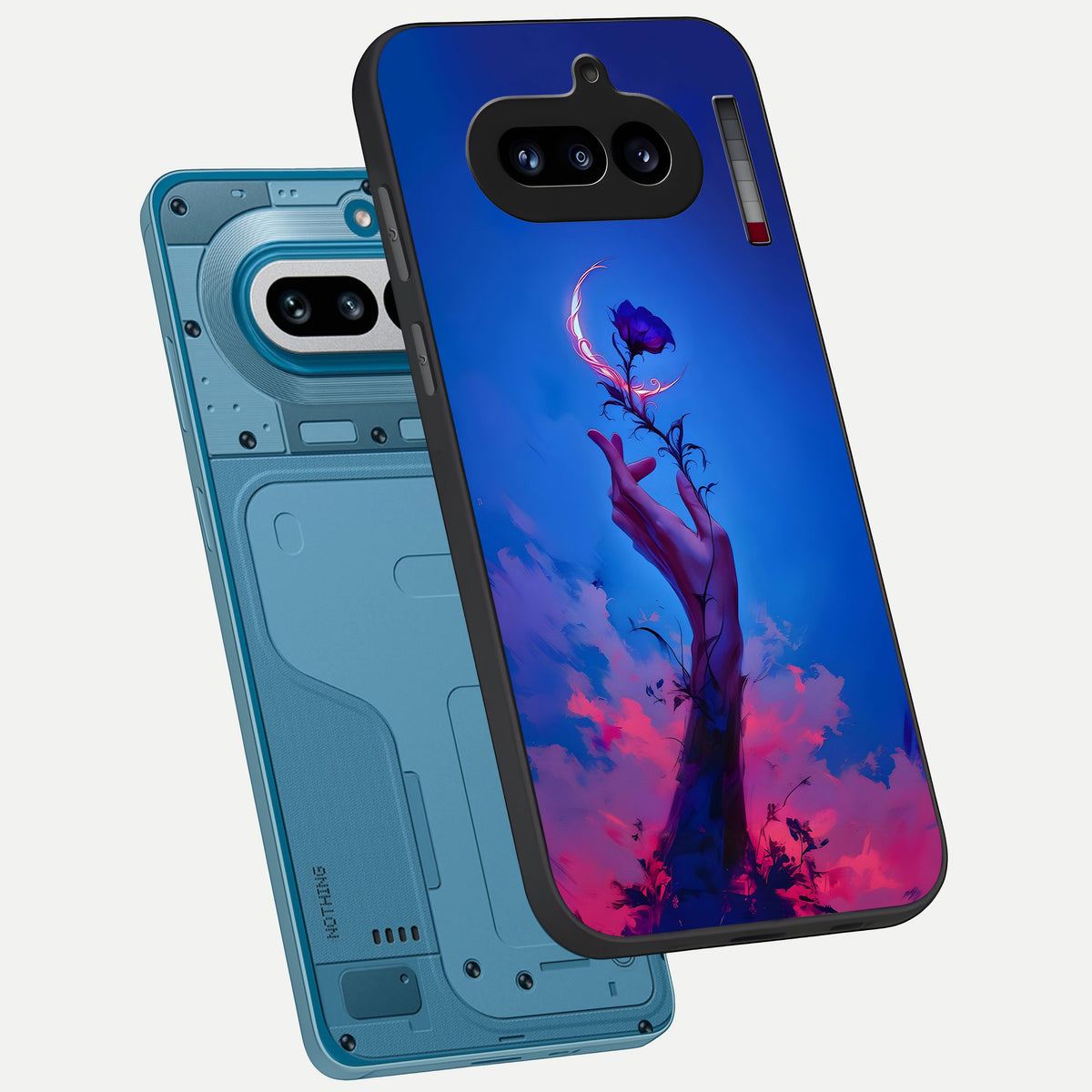  Mystic Hand phone case For Nothing Phone 4A showing premium glass back cover with detailed artwork