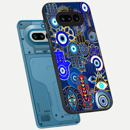  Mystic Palm Guard phone case For Nothing Phone 4A showing premium glass back cover with detailed artwork