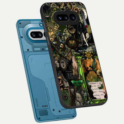  Mystic Woods Secret phone case For Nothing Phone 4A showing premium glass back cover with detailed artwork