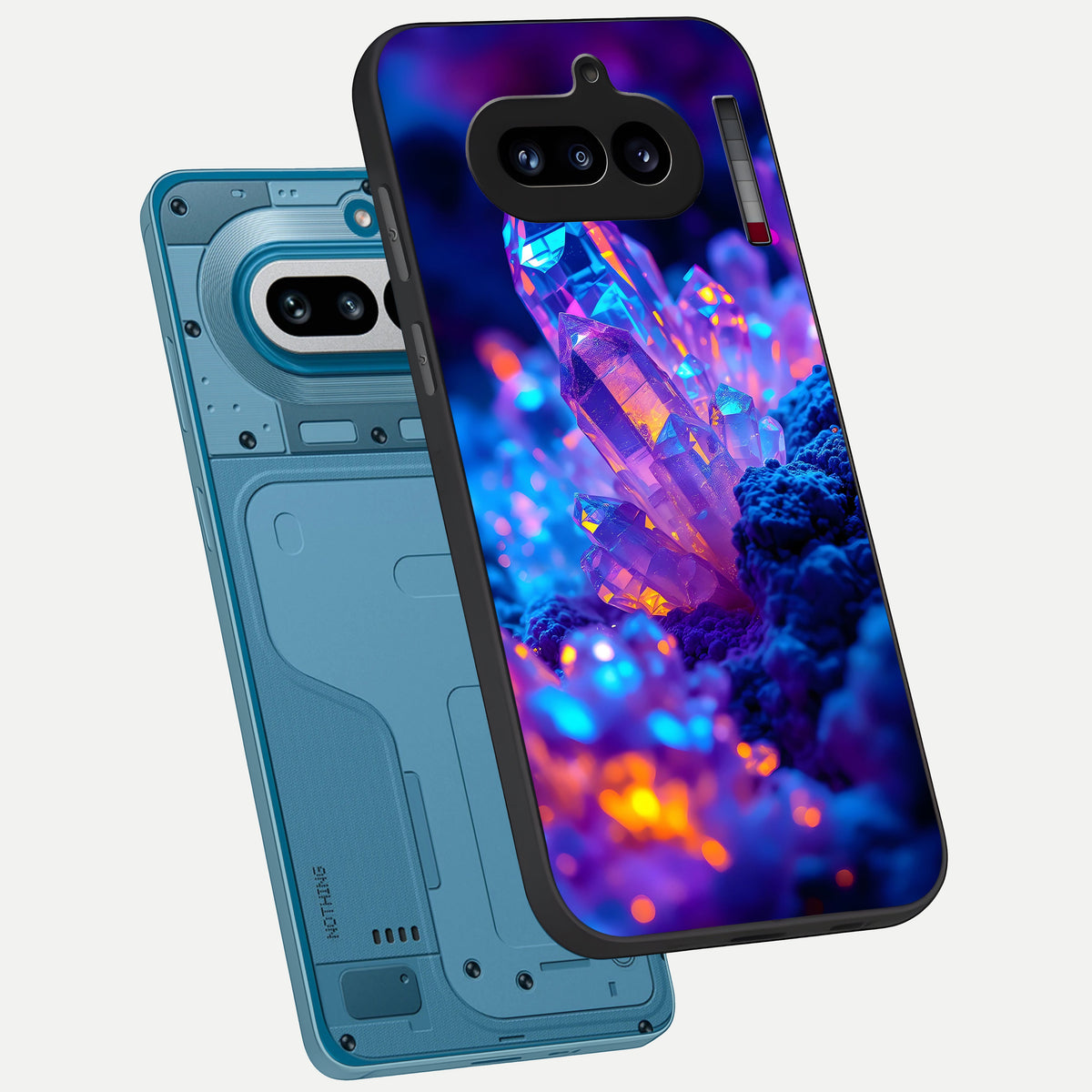 Neon Aura Shards phone case For Nothing Phone 4A showing premium glass back cover with detailed artwork
