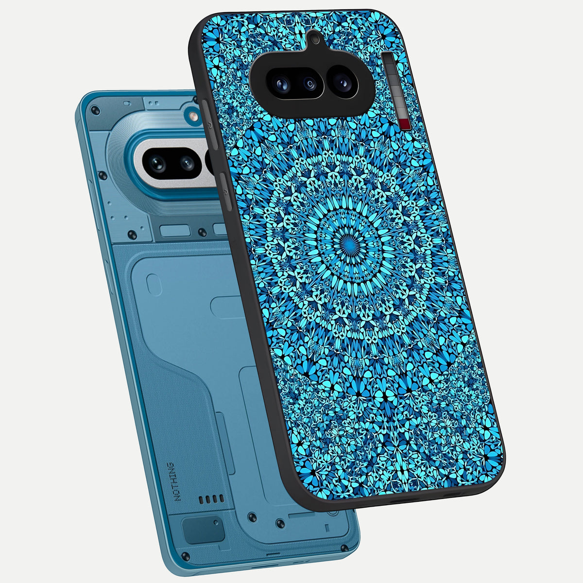  Ocean Bloom Mandala phone case For Nothing Phone 4A showing premium glass back cover with detailed artwork