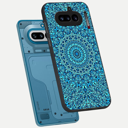  Ocean Bloom Mandala phone case For Nothing Phone 4A showing premium glass back cover with detailed artwork