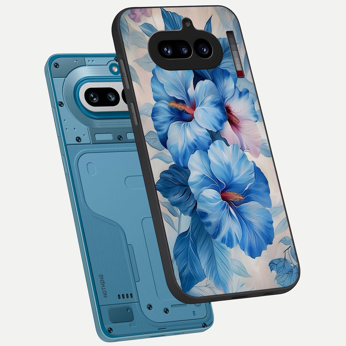  Ocean Hibiscus Grace phone case For Nothing Phone 4A showing premium glass back cover with detailed artwork