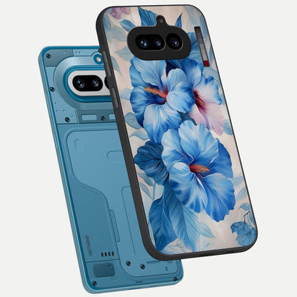  Ocean Hibiscus Grace phone case For Nothing Phone 4A showing premium glass back cover with detailed artwork