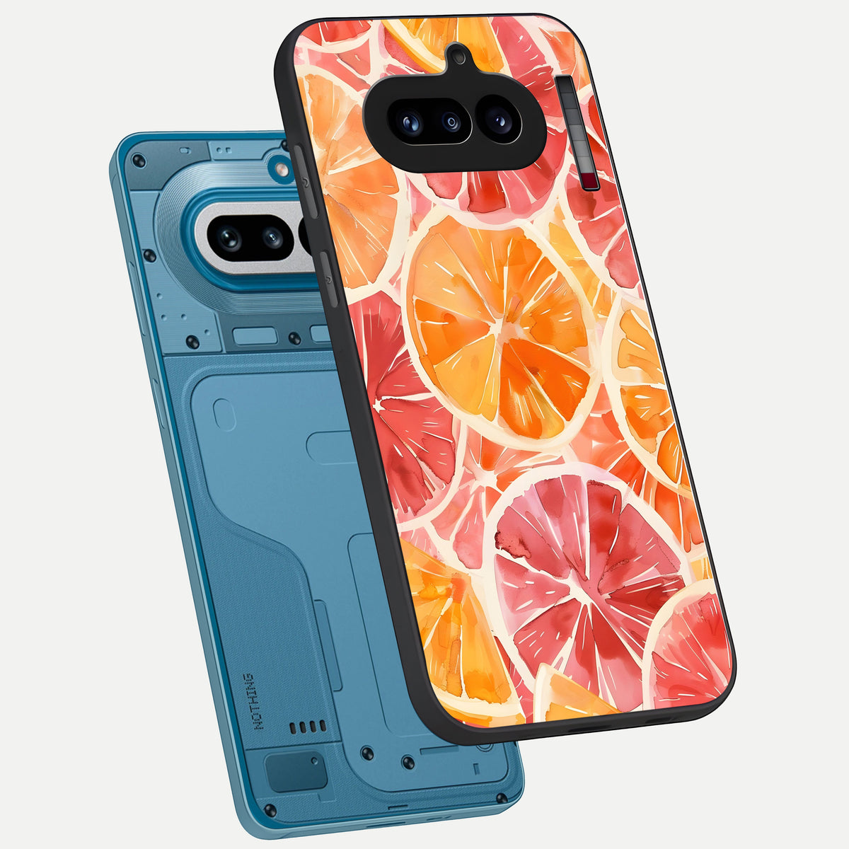  Orange Fruits Pattern phone case For Nothing Phone 4A showing premium glass back cover with detailed artwork