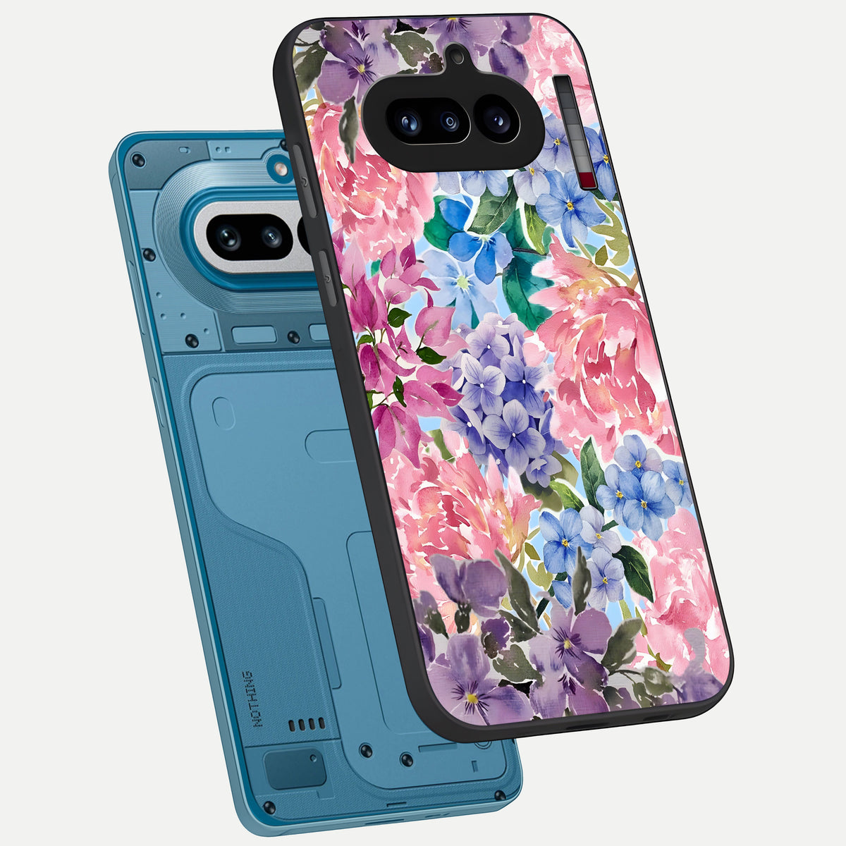  Pastel Floral Mix phone case For Nothing Phone 4A showing premium glass back cover with detailed artwork