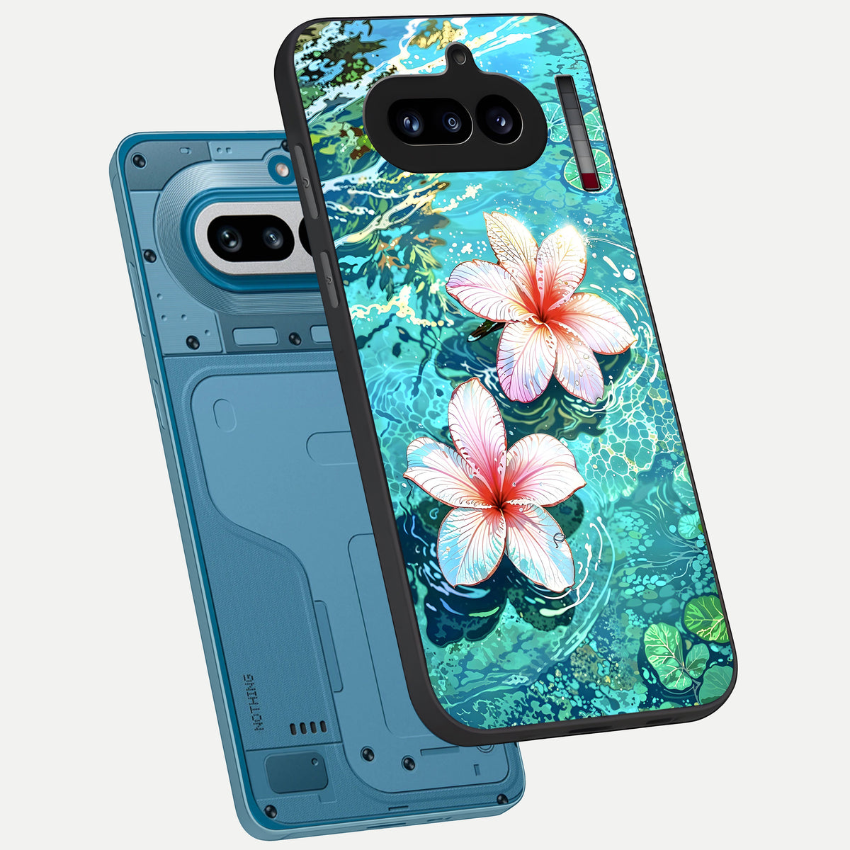  Pink Daisy Bliss phone case For Nothing Phone 4A showing premium glass back cover with detailed artwork