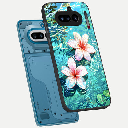 Pink Daisy Bliss phone case For Nothing Phone 4A showing premium glass back cover with detailed artwork