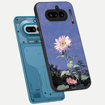  Pink Power Sparks phone case For Nothing Phone 4A showing premium glass back cover with detailed artwork