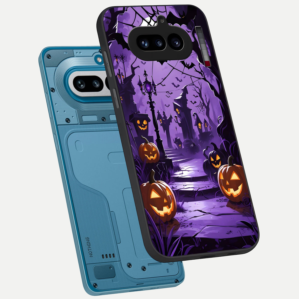  Pumpkin Patch Halloween phone case For Nothing Phone 4A showing premium glass back cover with detailed artwork