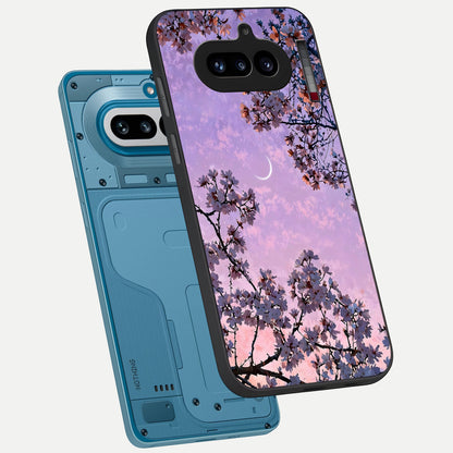  Purple Serenity Moon phone case For Nothing Phone 4A showing premium glass back cover with detailed artwork