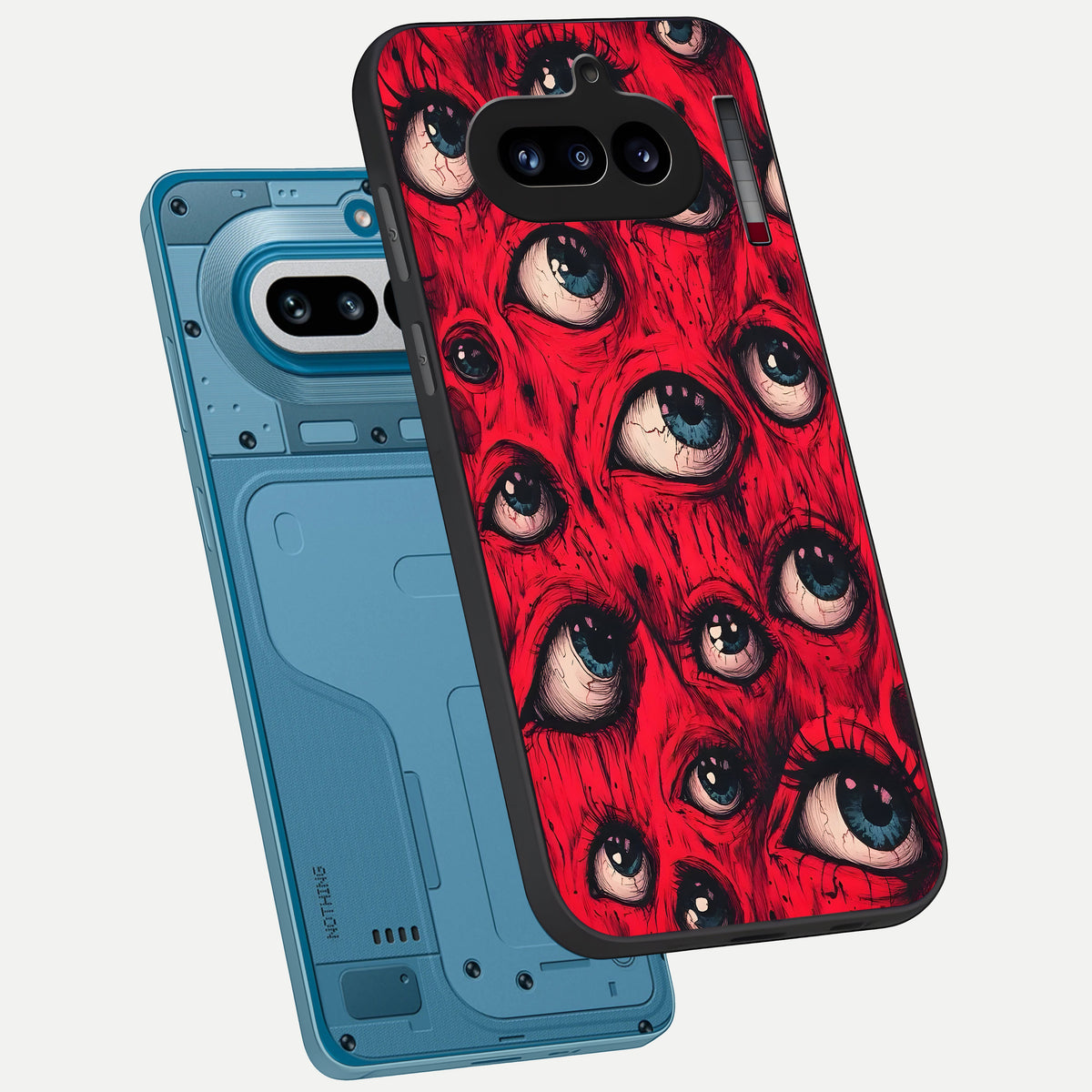  Red Cherries Pattern phone case For Nothing Phone 4A showing premium glass back cover with detailed artwork