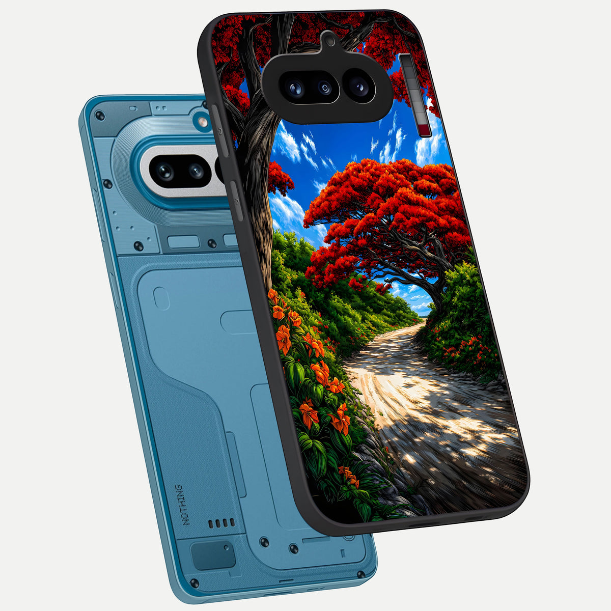  Red Eyes Pattern phone case For Nothing Phone 4A showing premium glass back cover with detailed artwork