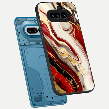  Red Trees Pathway phone case For Nothing Phone 4A showing premium glass back cover with detailed artwork
