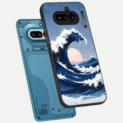  Rising Tide Power phone case For Nothing Phone 4A showing premium glass back cover with detailed artwork