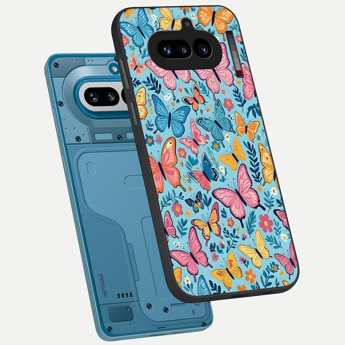  Spring Wing Garden phone case For Nothing Phone 4A showing premium glass back cover with detailed artwork
