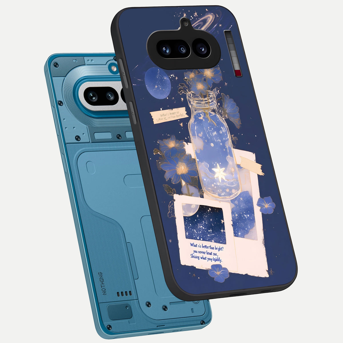  Starlit Cosmic Jar phone case For Nothing Phone 4A showing premium glass back cover with detailed artwork