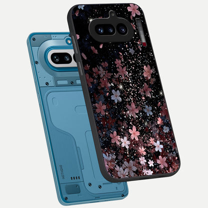 Starlit Flower Dreams phone case For Nothing Phone 4A showing premium glass back cover with detailed artwork