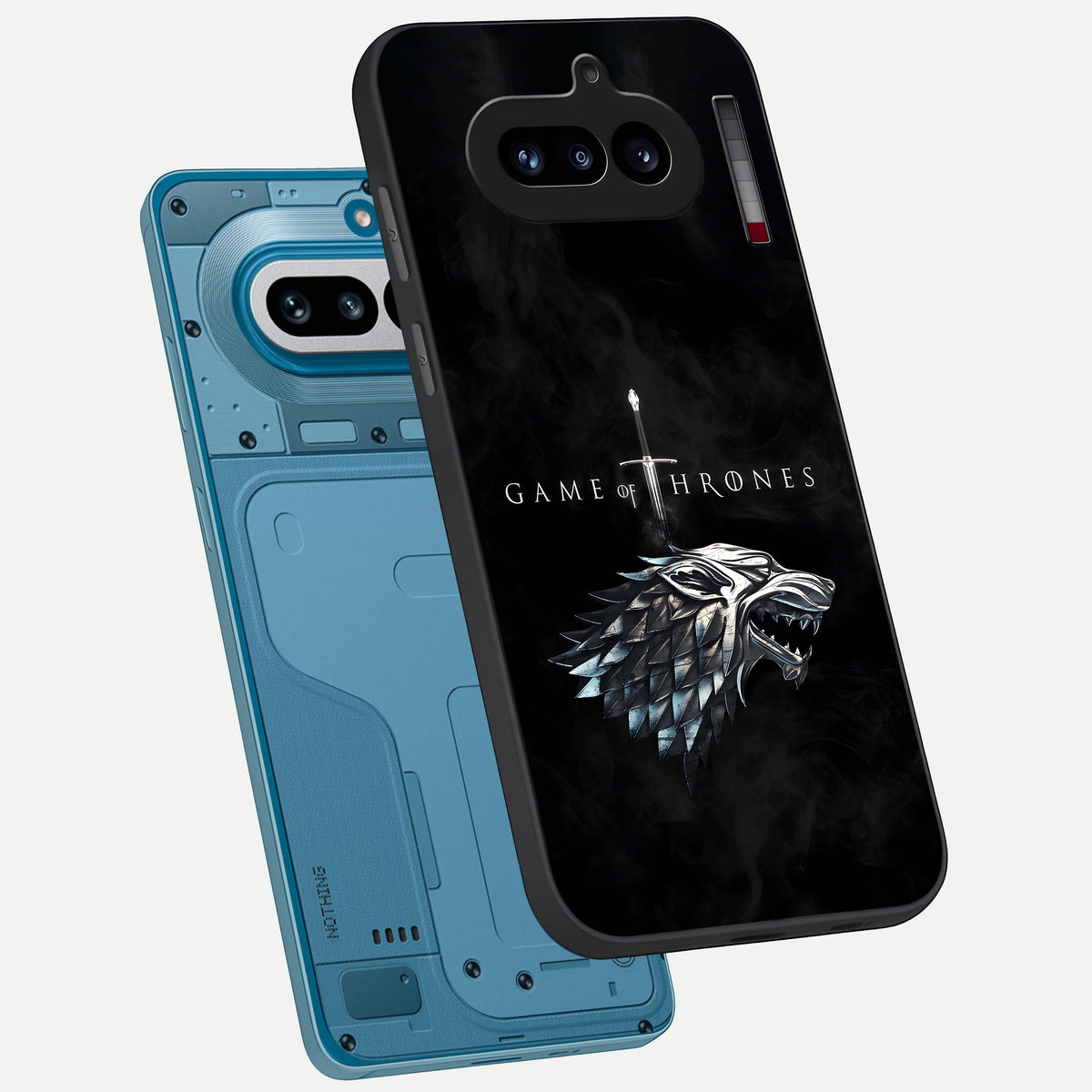  Throne Wolf Legacy phone case For Nothing Phone 4A showing premium glass back cover with detailed artwork