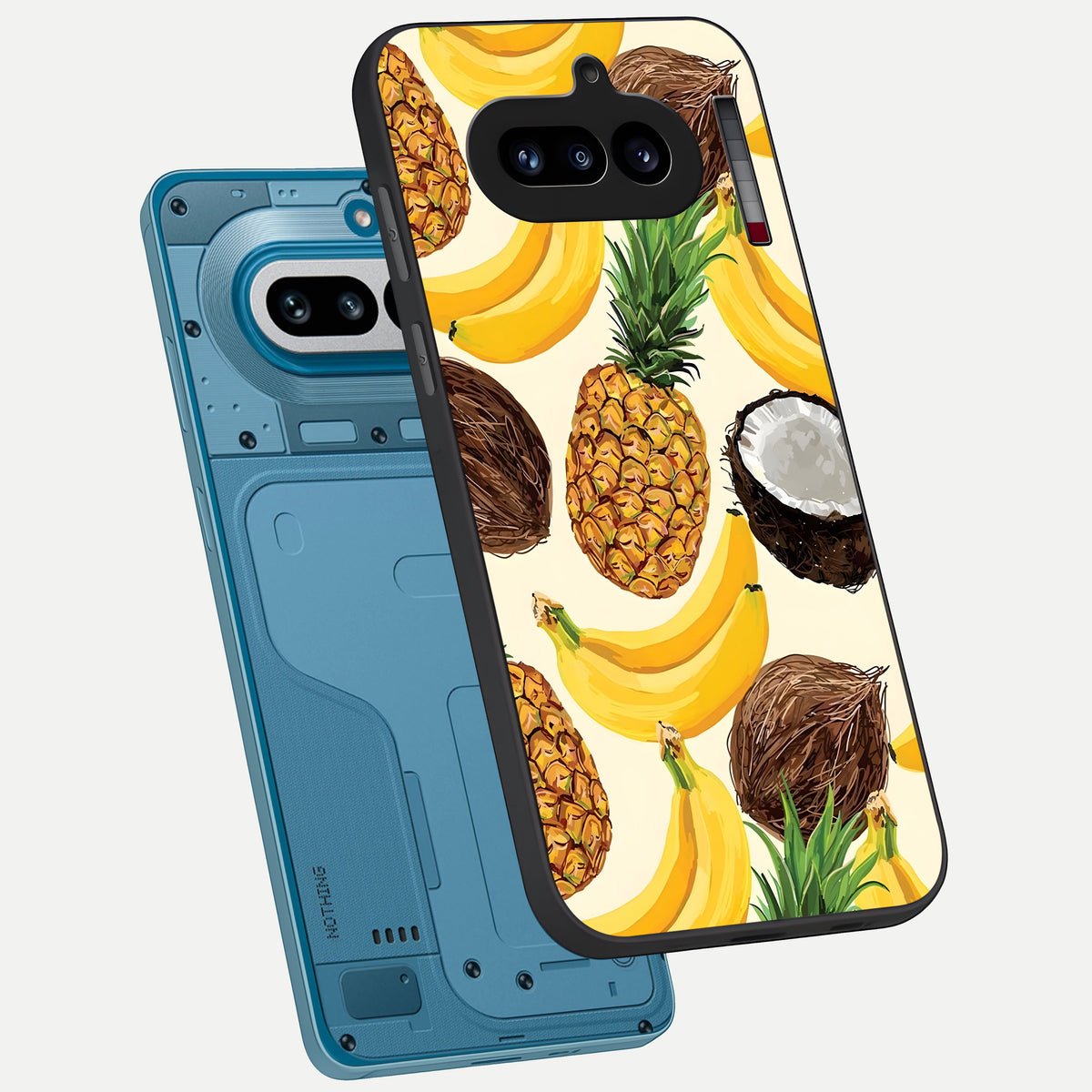  Tropical Fruit Mood phone case For Nothing Phone 4A showing premium glass back cover with detailed artwork