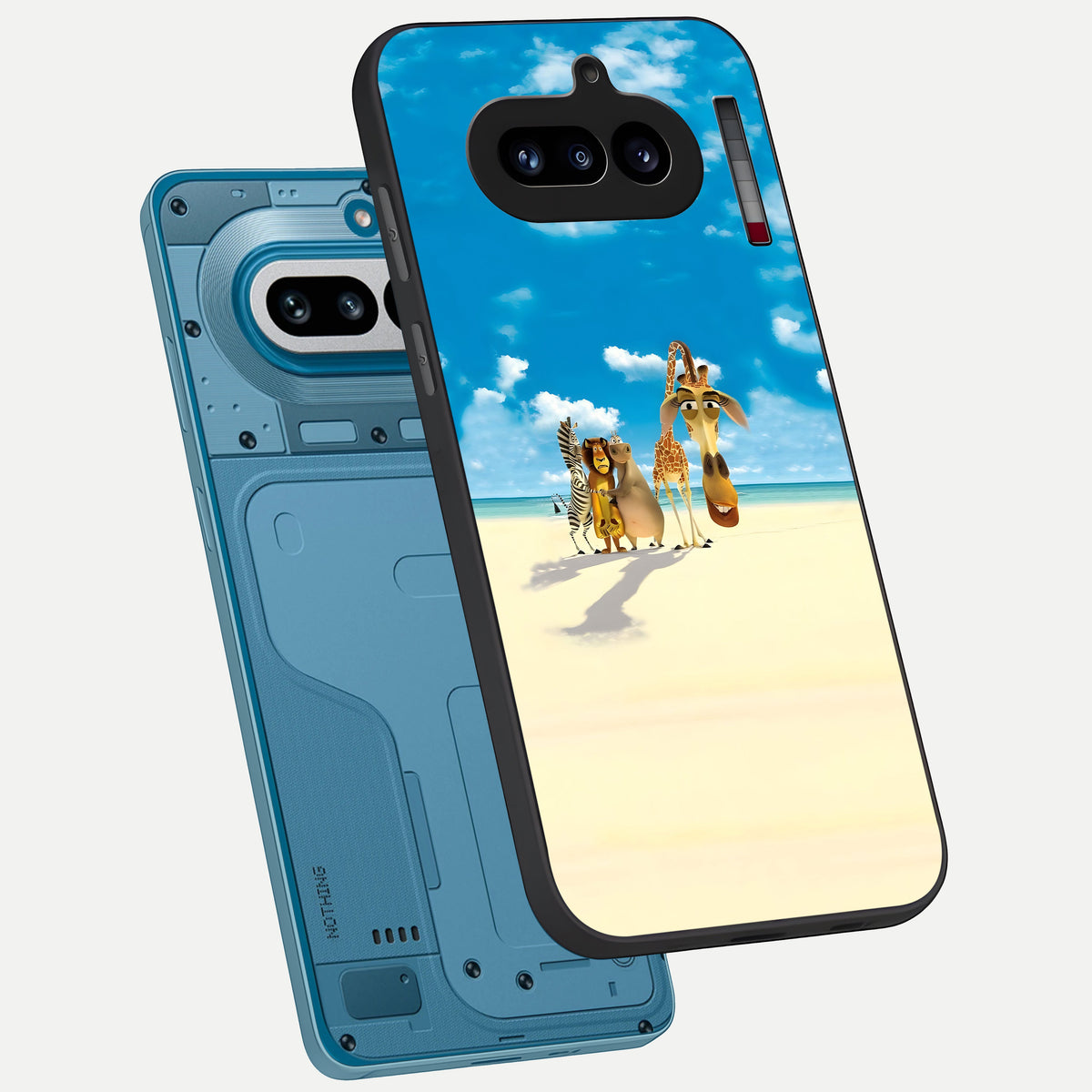  Tropical Fun Squad phone case For Nothing Phone 4A showing premium glass back cover with detailed artwork
