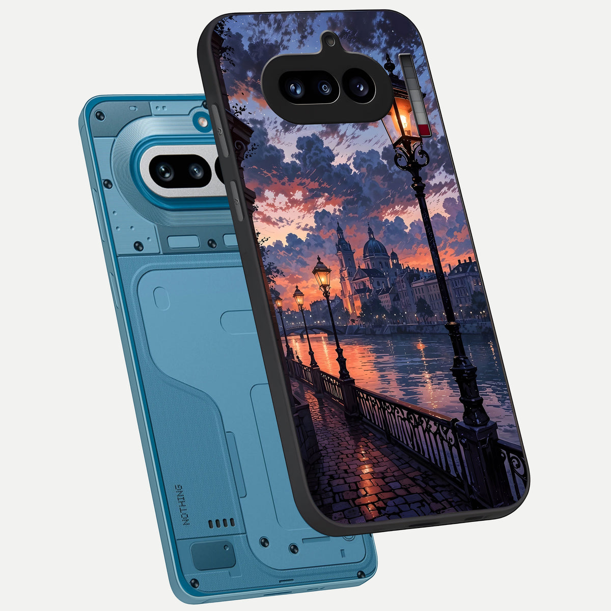  Twilight River Lights phone case For Nothing Phone 4A showing premium glass back cover with detailed artwork