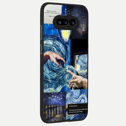  Aesthetic Vando Hands back cover For Nothing Phone 4A slim fit glass case with vibrant aesthetic design