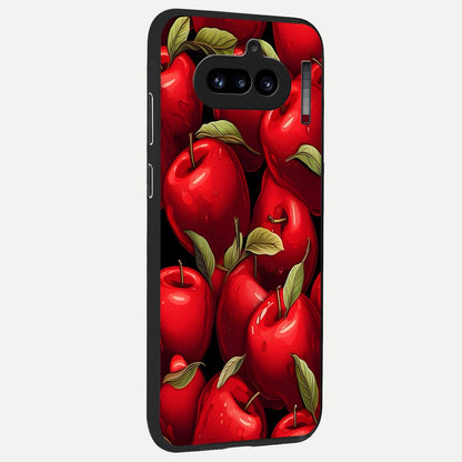  Apple Pattern back cover For Nothing Phone 4A slim fit glass case with vibrant aesthetic design