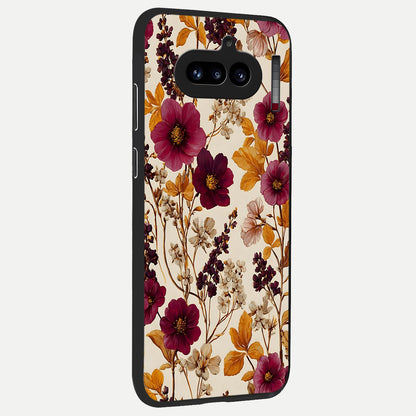  Autumn Wine Bloom back cover For Nothing Phone 4A slim fit glass case with vibrant aesthetic design