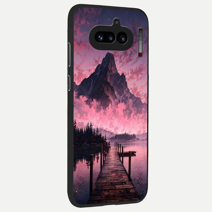  Beautiful Mountain View back cover For Nothing Phone 4A slim fit glass case with vibrant aesthetic design